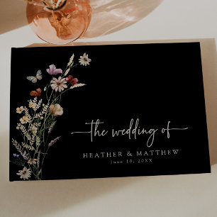 Livre D'or Mariage Fleur sauvage Boho noir