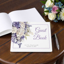 Mariage Fleurie Crème et Violet à l'Aquarelle