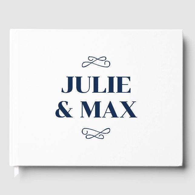 Livre D'or Mariage fleurissant de marine personnalisée (Recto)