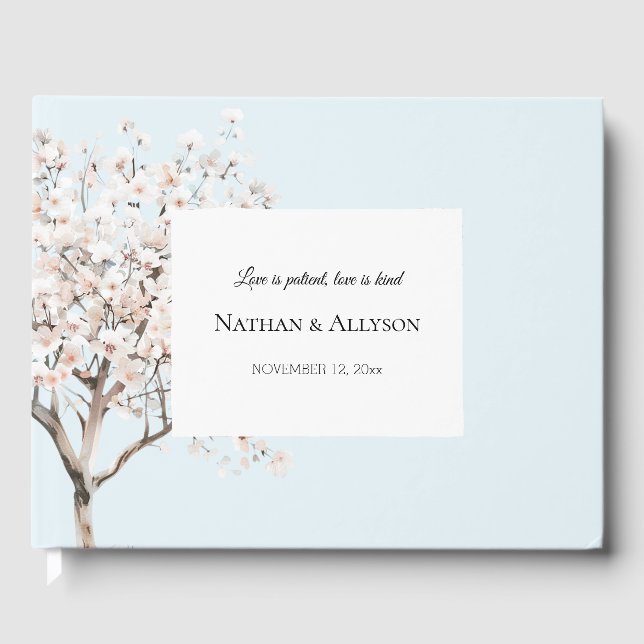 Livre D'or Mariage Floral Bleu (Recto)