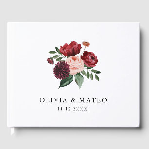 Livre D'or Mariage floral bourguignon et flou