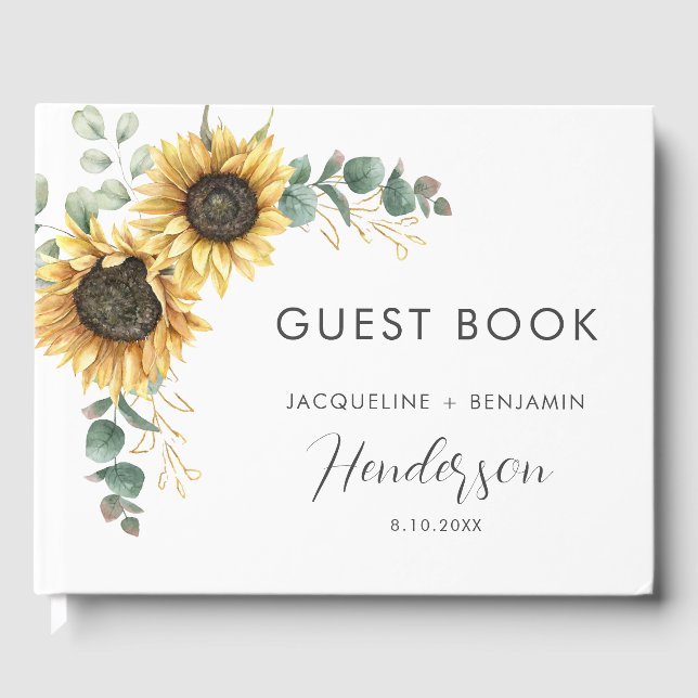Livre D'or Mariage floral de tournesol (Recto)