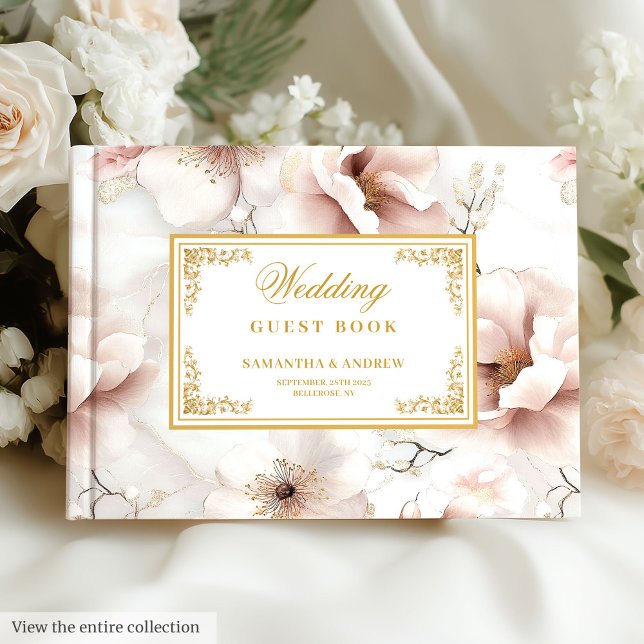 Livre d'or Mariage Floral Dusty Pink Ivory (Floral Dusty Pink Ivory Gold Wedding Guest Book

)