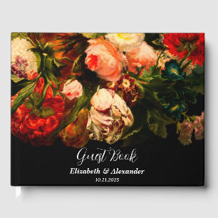 Livre D'or Mariage floral élégant romantique sombre