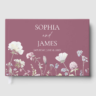 Livre D'or Mariage Floral Fleurs Sauvages Élégantes