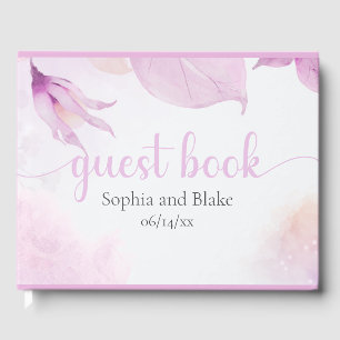 Livre D'or Mariage floral moderne Boho rose doux