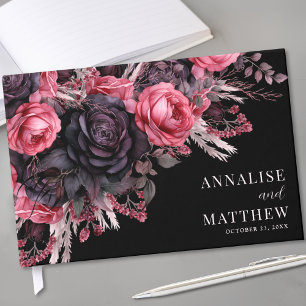 Livre D'or Mariage floral noir gothique