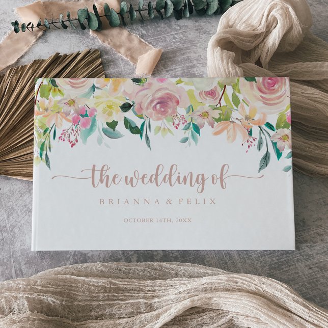 Livre D'or Mariage Floral rose Gold Spring (Créateur téléchargé)