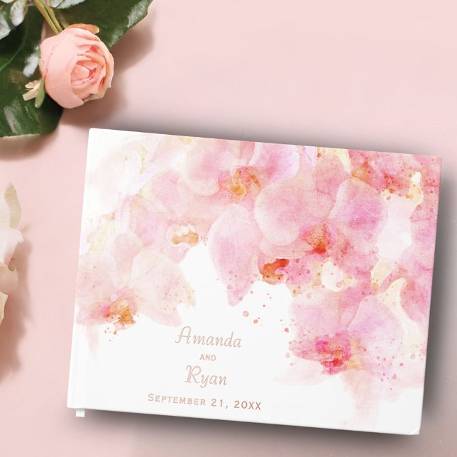 Livre D'or Mariage floral rose orchidée (Créateur téléchargé)