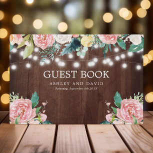 Livre D'or Mariage floral rose pâle