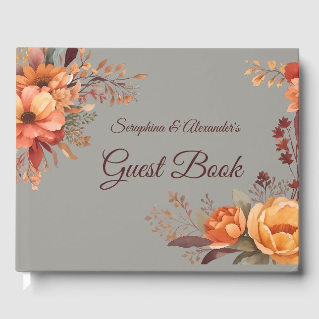 Livre D'or Mariage floral rustique de l'automne (Recto)