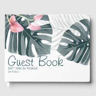 Livre D'or Mariage floral tropical personnalisé