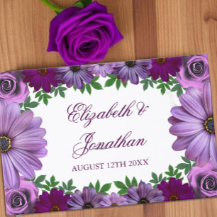 Livre D'or Mariage Floral Violet Royal