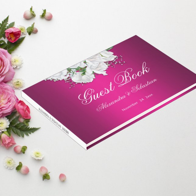 Livre D'or Mariage Fuchsia rose et blanc (Créateur téléchargé)