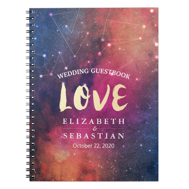 Livre d'or mariage Galaxy Star Nebula Constellatio (Devant)