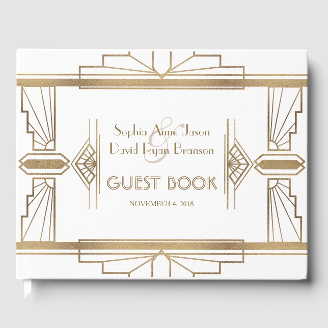 Livre D'or Mariage Glam White Roaring 20's Gatsby 1920 (Recto)