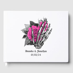 Livre D'or Mariage gothique floral rose chaud