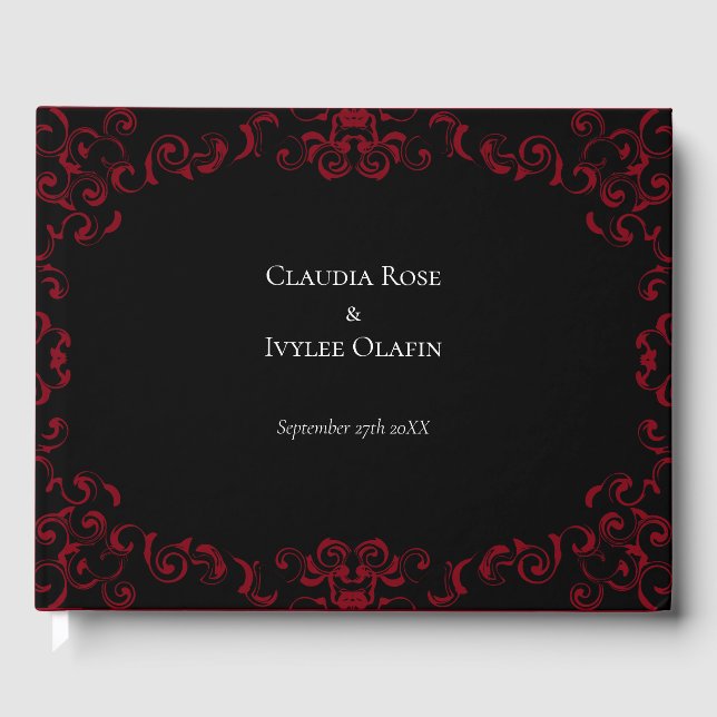Livre D'or Mariage gothique rouge et noir (Recto)