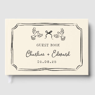Livre D'or Mariage Griffonnage Dessiné à la Main Fantaisiste 