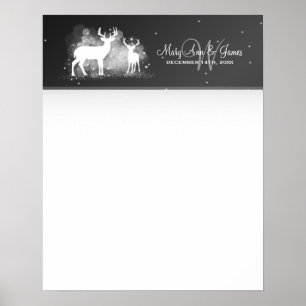 Livre d'or mariage Hiver Cerf Étincelle Noire