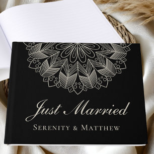 Livre D'or Mariage indien bohème chic mandala élégant noir