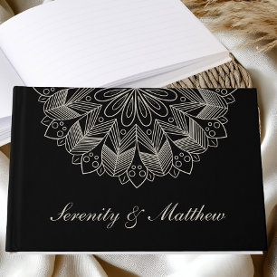 Livre D'or Mariage indien élégant mandala boho chic noir