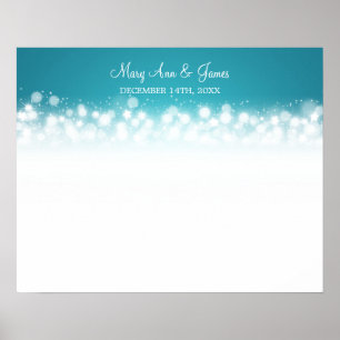 Livre d'or mariage Magie Étincelle Turquoise