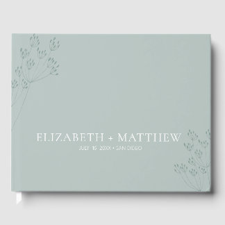 Livre D'or Mariage Minimal Boho Chic Vert