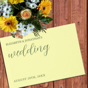 Livre D'or Mariage minimaliste Beurre Jaune et Sage