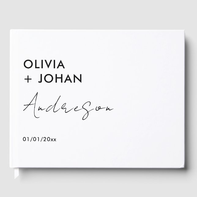Livre D'or Mariage minimaliste blanc (Recto)