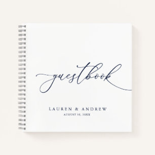 Livre d'or Mariage minimaliste bleu marine