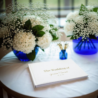 Livre D'or Mariage minimaliste d'or blanc