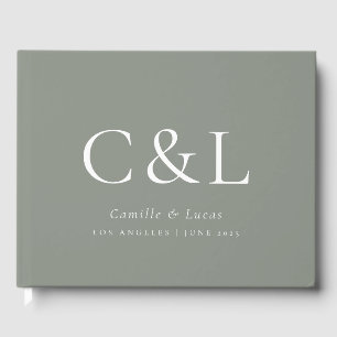 Livre D'or Mariage minimaliste élégant Sage Green