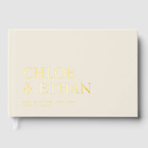 Livre D'or Mariage moderne Almond Foil