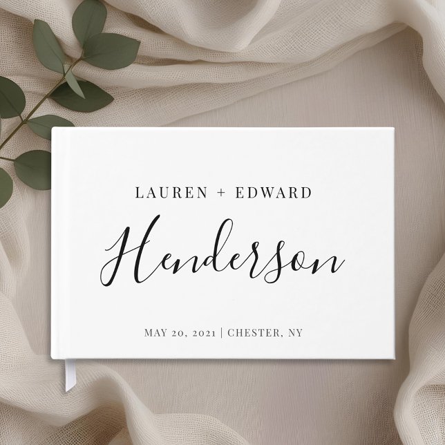 Livre D'or Mariage moderne élégant de nom de famille (Créateur téléchargé)