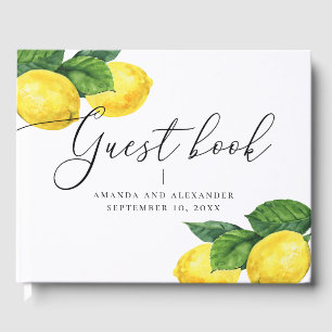 Livre D'or Mariage moderne Lemon Grove   Aquarelle Botanique