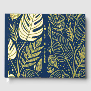Livre D'or Mariage Monstera Gold Foliage