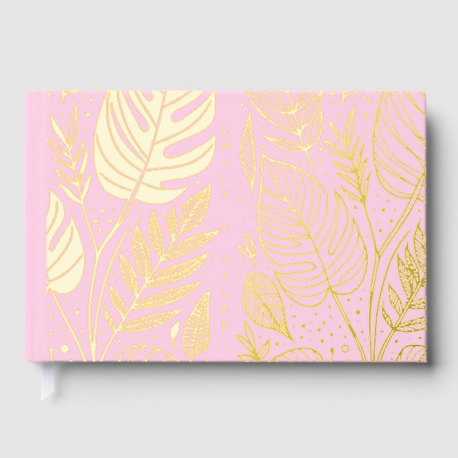 Livre D'or Mariage Monstera Gold Foliage (Recto)