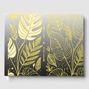 Livre D'or Mariage Monstera Gold Foliage