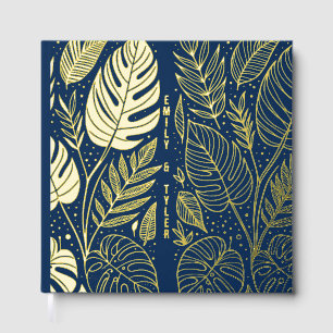 Livre D'or Mariage Monstera Gold Foliage