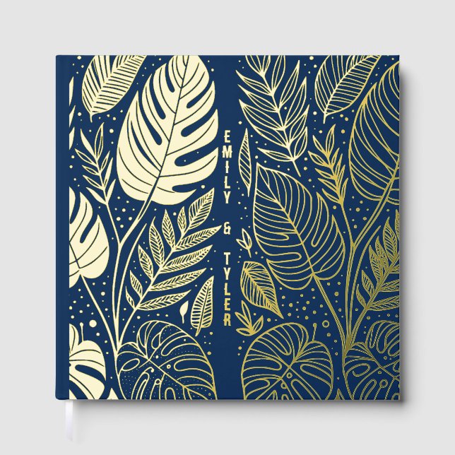 Livre D'or Mariage Monstera Gold Foliage (Recto)