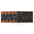 Mariage moto en cuir noir et en flammes orange