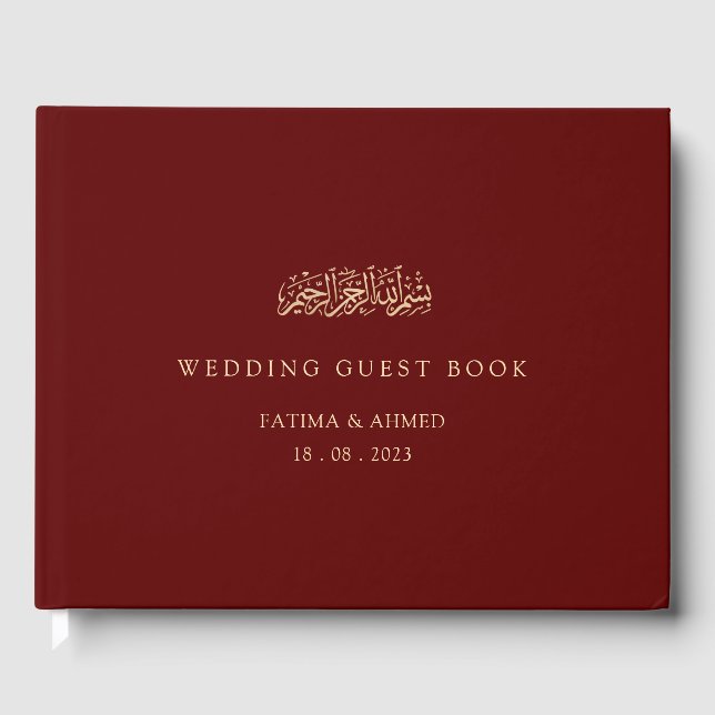 Livre D'or Mariage musulman musulman de Bourgogne minimale (Recto)