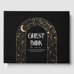 Livre D'or Mariage noir céleste des étoiles du ciel nocturne