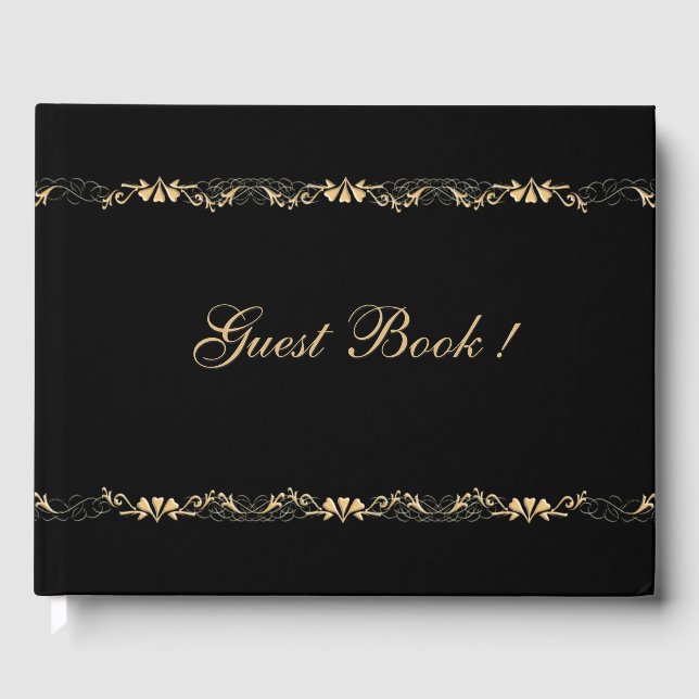 Livre D'or Mariage noir et or (Recto)