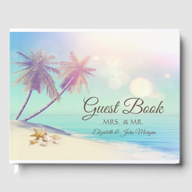Livre D'or Mariage Palms Beach Seashells (Recto)