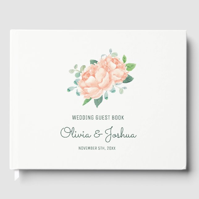 Livre D'or Mariage Peach Peony (Recto)