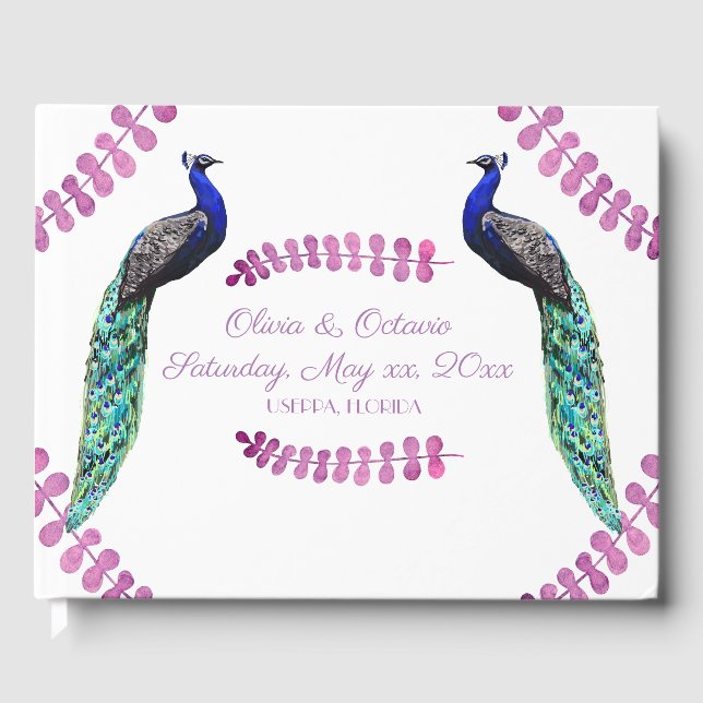 Livre D'or Mariage Peacock (Recto)