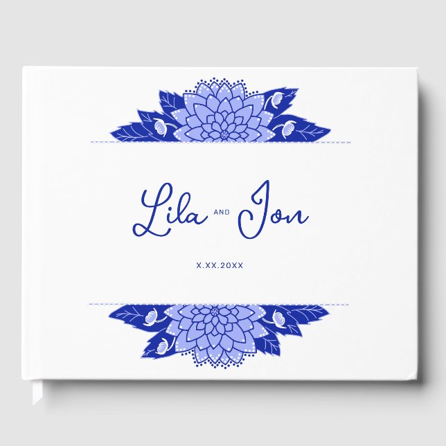 Livre d'or Mariage personnalisé Dahlia (Recto)