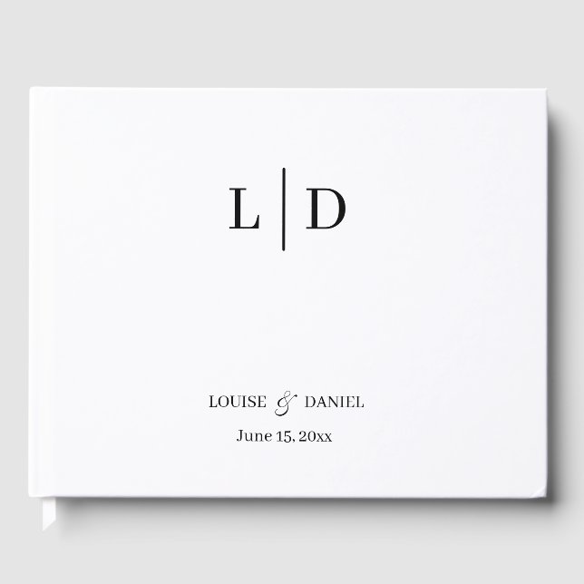 Livre D'or Mariage personnalisé minimal et simple (Recto)